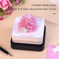 3D notepad, illuminated paper desk calendar, 2024 cherry blossom tree creative 3D calendar, 3D notepad, desk decoration, artist desk calendar