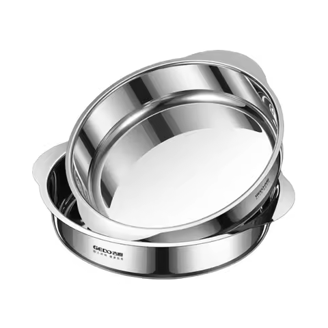 LFGB Certification Pure 304 Stainless Steel Kitchen Straight Plate with Side Handles Well Polished R