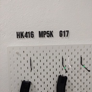 HK416 MP5K G17 Gel Blaster Model Wording Letter Sticker Wall Mount DIY Custom DIsplay Collection Han