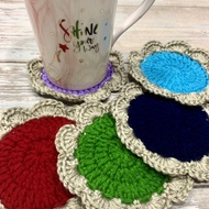 Handmade Flower Coaster Crochet / Alas Cawan Kait Bunga