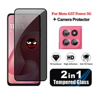 2 in 1 For Moto G57 Power Privacy Tempered Glass Screen Protector For Motorola Moto G66y G66J G06 G8