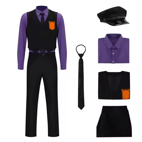 25COSMovie William Afton Costume Purple Guy Suit Cosplay Men's Halloween Outfits Party