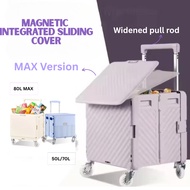 New 2025 L.OHE Foldable Shopping Cart Trolley /70L/75L/65L  4W  Widened Pull rod Aluminium handle 36