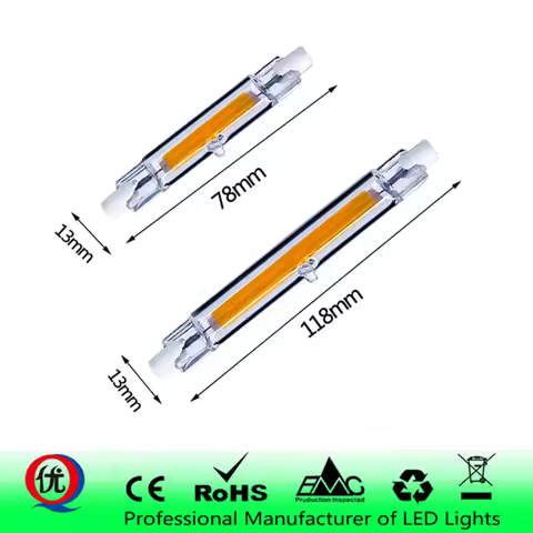 LED Cob R7S Glass Tube 15W 30W Instead of Halogen Lamp 220V - 240V 78mm 118mm Energy Saving Powerful