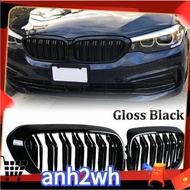 For     G30 G31 5-Series 530i 540i 2017-2020 Car Front Kidney Grille Grill Glossy Black Design