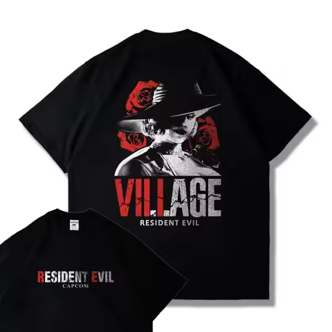 Leon Kennedy Resident Evil 9 Remake Graphic Oversized T Shirt Men Women Horror Game Fan Art Short Sl