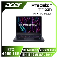 acer Predator Triton PTX17-71-92LT 宏碁13代旗艦纖薄電競筆電/i9-13900HX/RTX4090 16G/32G+32GB DDR5/1TB+1TB PCIe/17吋 16:10 WQXGA 250Hz/W11/含acer原廠包包及滑鼠