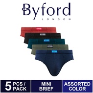 Byford (5 Pcs) Pakaian Lelaki | Byford Men Bamboo Spandex Underwear Assorted Colours - BUD5199M