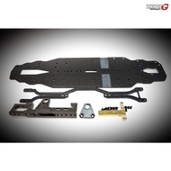 SNRC 1/10 M-128240 2.0MM GRAPHITE LOWER DECK CHASSIS KIT - MTS T3M R3G R3C R3PRO R3