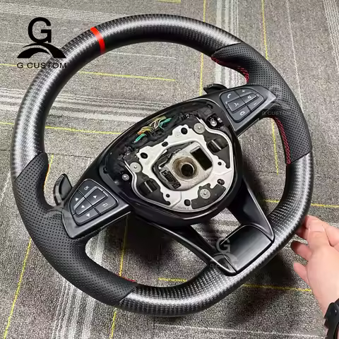 Carbon Fiber Steering Wheel Fit for Mercedes-Benz AMG GT S65 E63 C43 C53 C63 S63 W205 W204 CLA CLS C