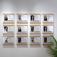Taiwan Shipment Teacher Introduction Photo Frame Solid Wood Acrylic a4 Suspension Display Fund Wall 