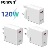 Fonken 120W USB Charger Super Fast Charger QC5.0 Quick Charger 120W Charging Adapter