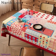 Dopamine Color Patchwork Table Cloth Ins Wind Waterproof No-wash Cover Pvc Durable Furniture Dust Ho