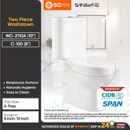 SANIWARE WC-2110A / Zella C100 Two Piece Toilet Washdown Water Closet Jamban Duduk Jamban Tandas(S-TRAP)