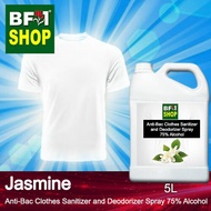 Antibacterial Clothes Sanitizer and Deodorizer Spray (ABCSD) - 75% Alcohol with Jasmine - 5L