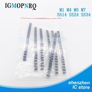 7 kinds*10pcs=70pcs/lot SMD diode package / M1 (1N4001) / M4 (1N4004) / M7 (1N4007)/ M5 (1N4005) SS1