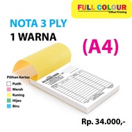 CETAK NOTA 3 PLY UKURAN A4 1 WARNA