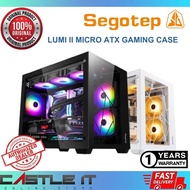 Segotep LUMI II BLACK / LUMI 2 WHITE MATX M-ATX PC Gaming Case Chassis Casing 3 ARGB Fan Megaview