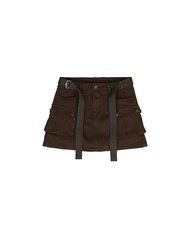 SLYQ HANNAM CARGO MINI SKIRT กระโปรงสั้นแต่งกระเป๋าทรงคาร์โก้ น้ำตาล ดำ