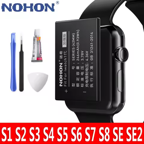 NOHON Battery For Apple Watch Series 1 2 3 4 5 SE 6 7 8 SE2 Replacement Batteries For iWatch S1 S2 S