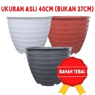 new Ori Pot Tawon 40 Cm Putih Pot Plastik Bunga Tanaman Jumbo Besar