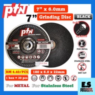(1pcs)PTN 7" X 6.0MM GRINDING DISC/WHEEL [BLACK]  FOR METAL & STAINLESS STEEL