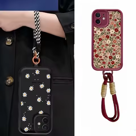 Lanyard Strap Rope Flower Case For Samsung Galaxy M54 M36 F06 M16 M15 M34 M23 M31 M51 A22 M30S M20 A