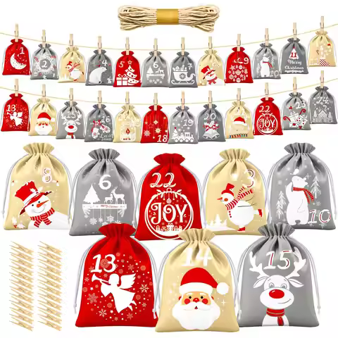 Advent Calendar for Filling Velvet Bag Fabric Advent Calendar Bags 24 Large Advent Calendar Fabric B