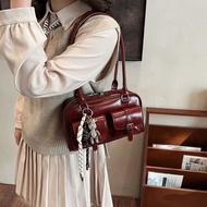 Imported women's shoulder bag Premium Glossy Leather FT76 26cm x 9cm x 15cm