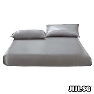 (JIJI SG) UELI Artificial Soft Silk Bedsheet / Mattress Protector / Bedsheet / Single / Super Single / Queen / King Size