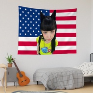 NewJeans Haerin Flag Background Single Side Printing Polyester Tapestry Home Wall Decor Birthday Gif
