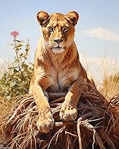 XTXGERL Paint by Numbers, Savannah Lioness Pride, Adult Crafts Adult Paint by Number Kits, Arts Craf