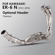 Slip on Exhaust Muffler Sensor Front Middle Connection Link Pipe For Kawasaki ER6N Versys650 Z650 Ni