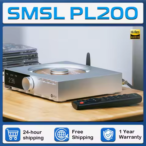 SMSL PL200 Hi-res CD Player Digital Audio MQA DAC AK4499EX Bluetooth 1000mW/32Ω Coaxial Optical Outp