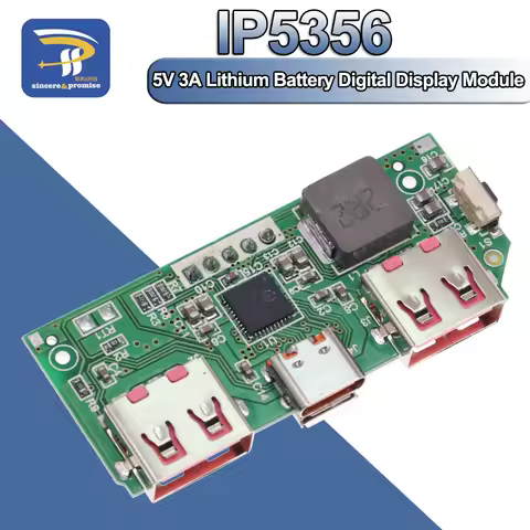 5V 3A Lithium Battery Digital Display Fast Charging Module IP5356 TYPE-C Micro USB QC3.0 2.0 PD3.0 P