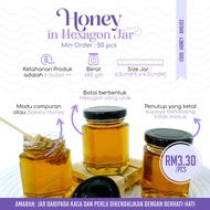 𝗛𝘂𝗺𝗮𝗶𝗿𝗮𝗴𝗶𝗳𝘁 𝗗.𝗜.𝗬 | Honey in Hexagon Jar | 85gm | Honey Doorgift | Door Gift Kahwin Murah Box Borong Viral