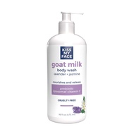 Goat Milk Body Wash - Lavender & Jasmine Body Wash with Goat Milk and Argan Oil – 16 Ounce Bottle (L