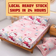 [Local Seller] Single Queen Bedsheet Hello Kitty Doraemon Peppa Pig