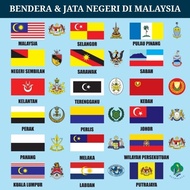 Sticker Iron On Fabric | Bendera & Jata Negeri di Malaysia / DTF Hybrid, Stiker Baju Jersey DIY, Hea