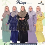 Baju Kurung Raya Lace Rizqa Sedondon Dewasa Plus size Moden BF Friendly Muslimah Terkini Tunang Bridesmaid Kenduri – Black/Dusty Green/Lilac/Navy Blue/Yellow (Size 34-60)