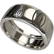 Pre-owned Cartier Happy Birthday LM Ring, size 17, 18K White Gold, 10.3g, #57, Women's