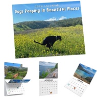 2025 Calendar Dogs Pooping in Beautiful Places Wall Calendar January 2025 From December Funny Wall A