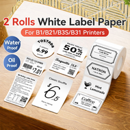 B1 B21 B3S Thermal Label Sticker Paper 2 Rolls Waterproof Self-Adhesive Name Tag For Food Clothing S
