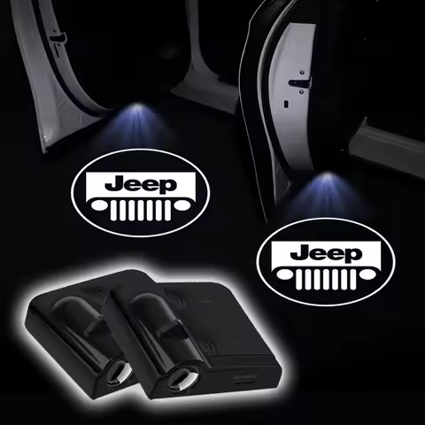 2Pcs Car Door Welcome Light Laser Projector Courtesy Lamps Accessories For Jeep Renegade Wrangler JK