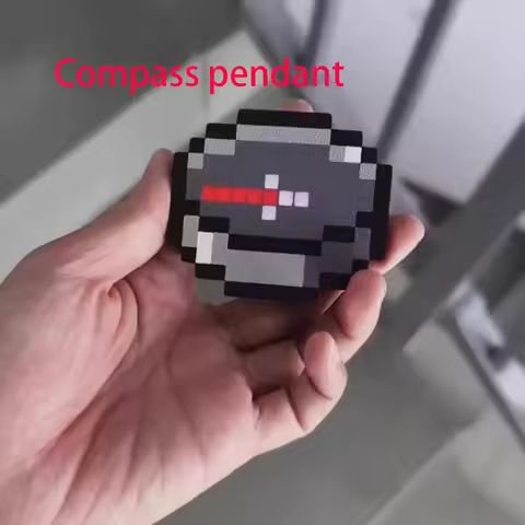 New Minecraft Compass Pixel Wind Peripheral design trinket Magnetic MC Real-World Use Movable Keycha