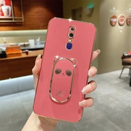 Electroplate three-dimensional panda stent for Oppo A7/A5S Oppo A12 Oppo A9 2020 / A5 2020 Oppo A72 5G Oppo A73 2022 /F17 OPPO A1K Oppo A71 straight edge mobile phone case