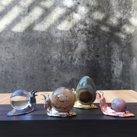 4pcs Metal Silver Black Golden Crystal Sphere Holder Snail Shape Ball Egg Base Display Stand Home De