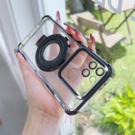 Casing Realme C21Y / C25Y Four corner airbag anti fall Transparent phone case with bracket CDSJ