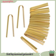 [dizhong2vs]50Pcs Tongs Disposable Cooking Utensils Mini Bamboo Tongs Natural Toast Tongs for Cooking