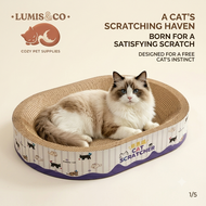 Lumis & Co Cat Scratching Haven - Oval Cardboard Scratcher - Satisfying Scratch - Cozy Pet Supplies